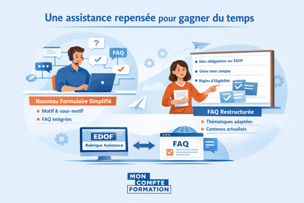 Mon Compte Formation fait évoluer son assistance et sa FAQ – CPFormation