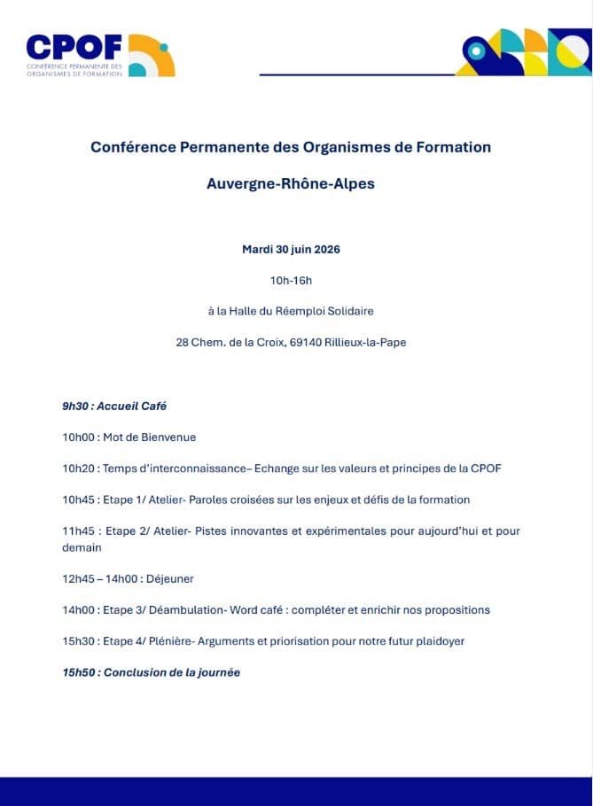 Mardi 30 juin 2026 - Evènement régional de la CPOF en Auvergne-Rhône-Alpes - CPOF