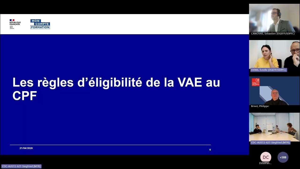 Webinaire - La VAE sur MCF : du catalogue au dossier
