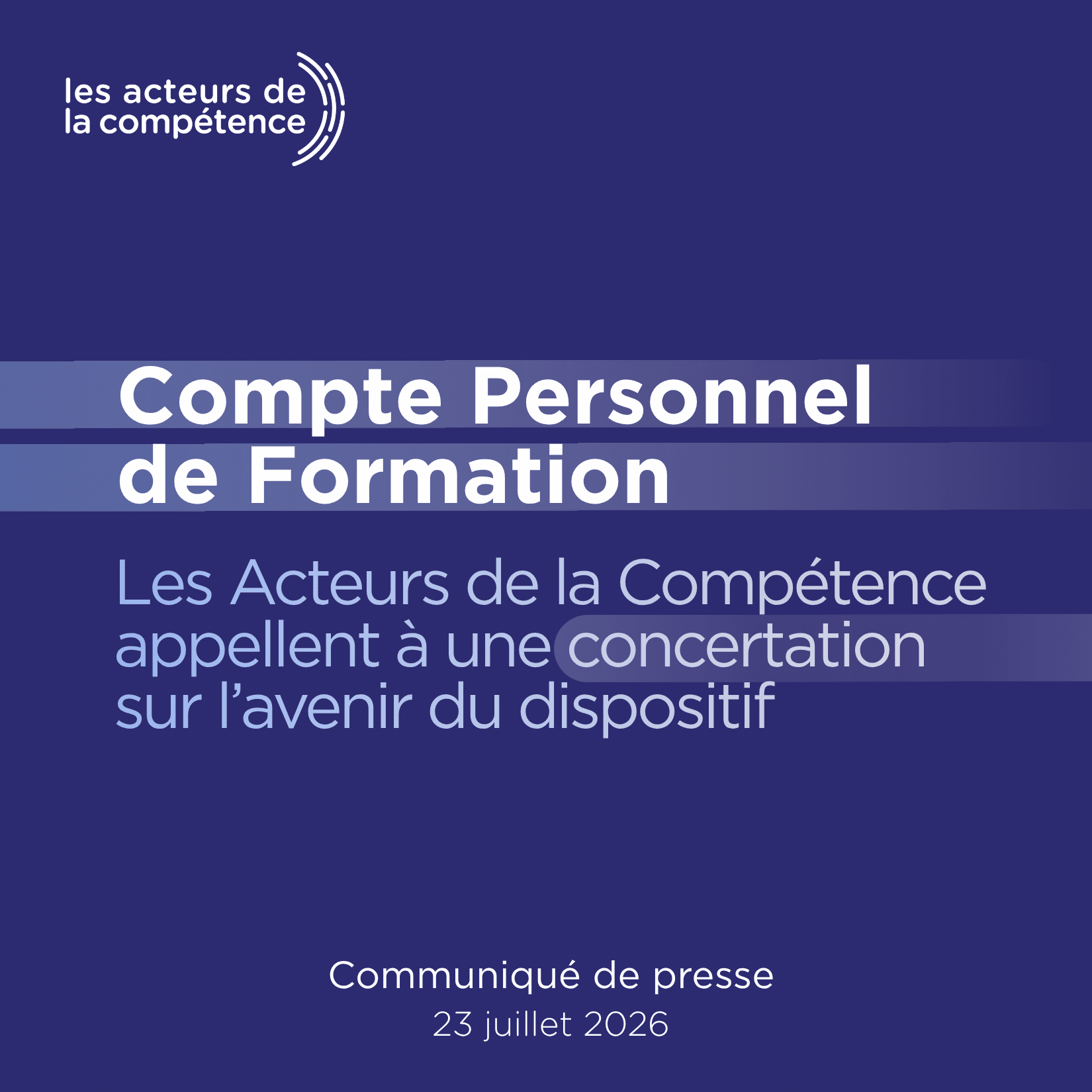 [Communiqué] CPF : Les Acteurs de la Compétence appellent à une concertation sur l'avenir du dispositif